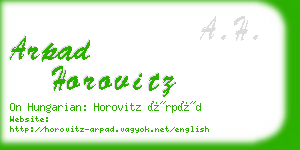 arpad horovitz business card